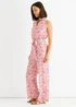 Gini London Pink Halter Neck Keyhole Wide Leg Jumpsuit - 12 Image 4