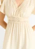 Gini London Beige Crochet Lace Panel Elasticated Waist Midi Dress - L/XL Image 3