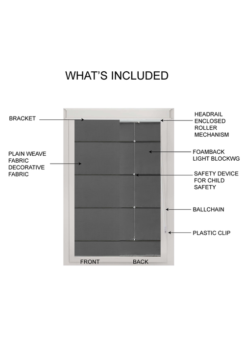 Little Black Book Charcoal Blackout Roman Blind - 60x140cm Image 4