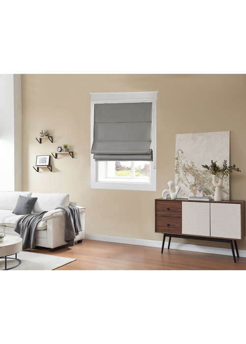 Little Black Book Dove Grey Blackout Roman Blind - 60x140cm Image 2