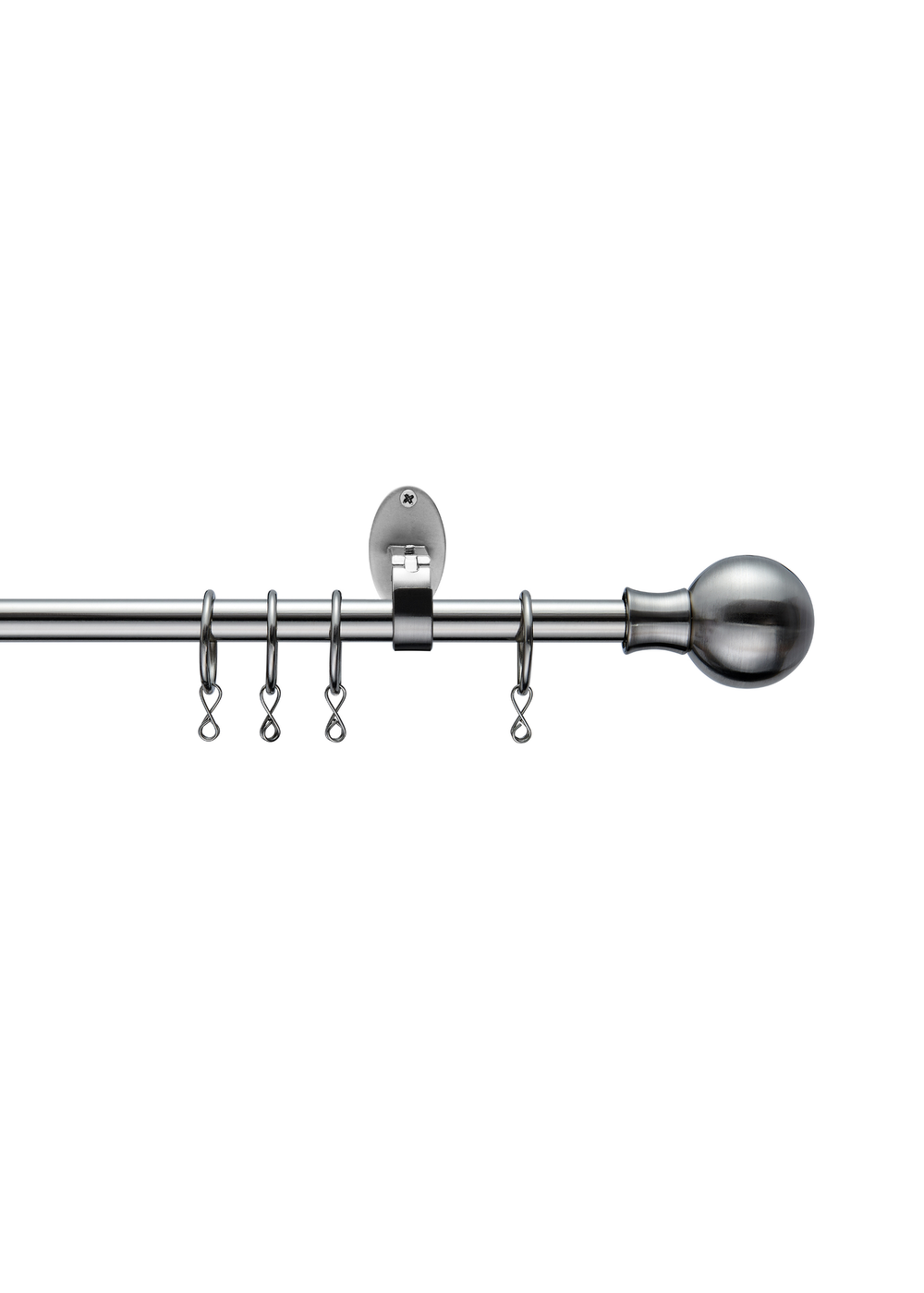 Little Black Book Stainless Steel Extendable Ball Curtain Pole - 70-120cm Image 1