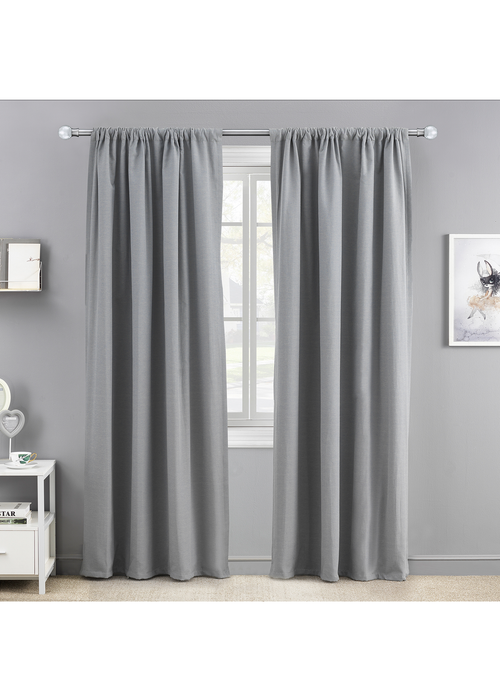 Little Black Book Stainless Steel Extendable Metallic Crackle Glass Ball Curtain Pole - 70-120cm Image 2