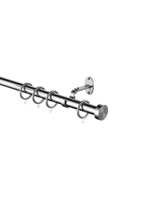 Little Black Book Stainless Steel Extendable Stopped Curtain Pole - 70-120cm Image 3