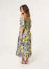 Blue Vanilla Navy Lemon Print Milkmaid Dress - M/L Image 4