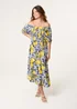 Blue Vanilla Navy Lemon Print Milkmaid Dress - M/L Image 1