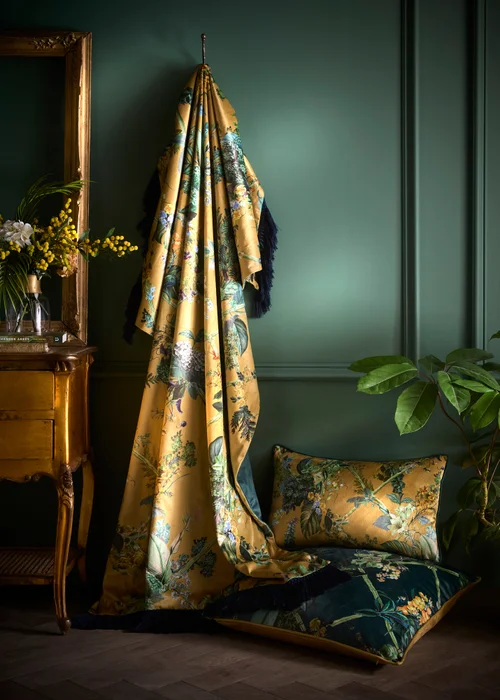 Laurence Llewelyn-Bowen Cotswold Fantasia Dawn Gold Rectangular Filled Cushion - 30 x 50cm Image 4