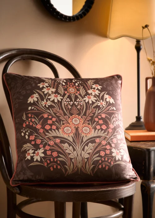 Appletree Audrey Velvet Chocolate Filled Cushion - 43W X 43D Image 1