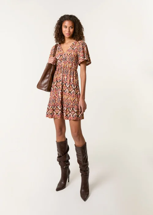 Blue Vanilla Black Button Through Elastic Waist & Neck Mini Dress - Small/Medium Image 1