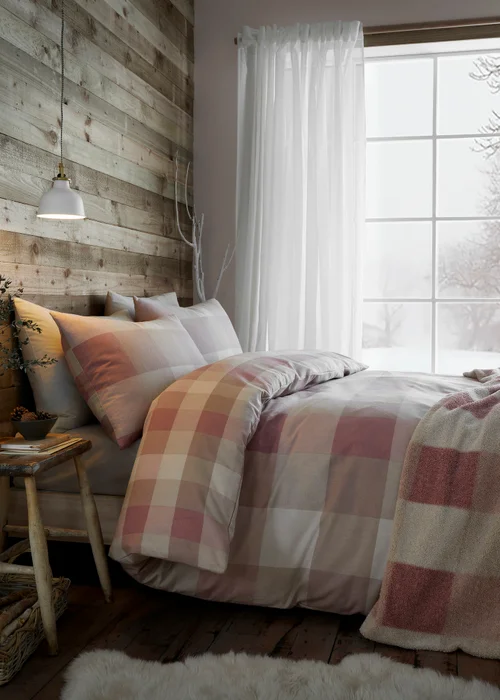 Appletree Ashford Check Reversible Natural Throw - One Size Image 4
