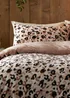 Fusion Cosy Leopard Soft Fleece Natural Duvet Cover Set - Single Image 2