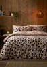 Fusion Cosy Leopard Soft Fleece Natural Duvet Cover Set - Single Image 1