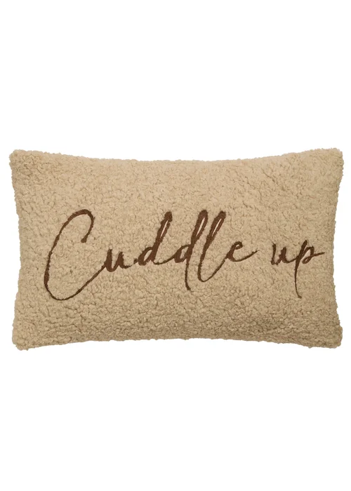 Fusion Cuddle up Cushion Fleece Natural Rectangular Filled Cushion - 30 x 50cm Image 2