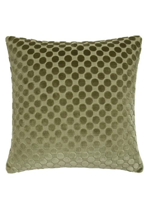 Soiree Velvet Spot Velvet Green Filled Cushion - 43W X 43D Image 2