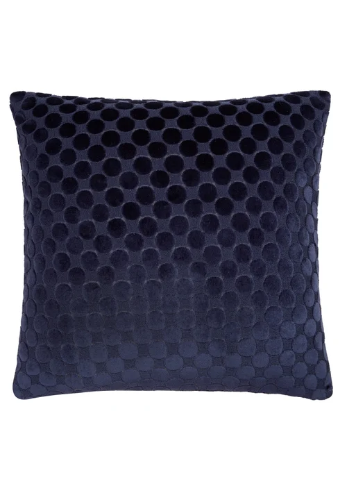 Soiree Velvet Spot Velvet Navy Filled Cushion - 43W X 43D Image 2