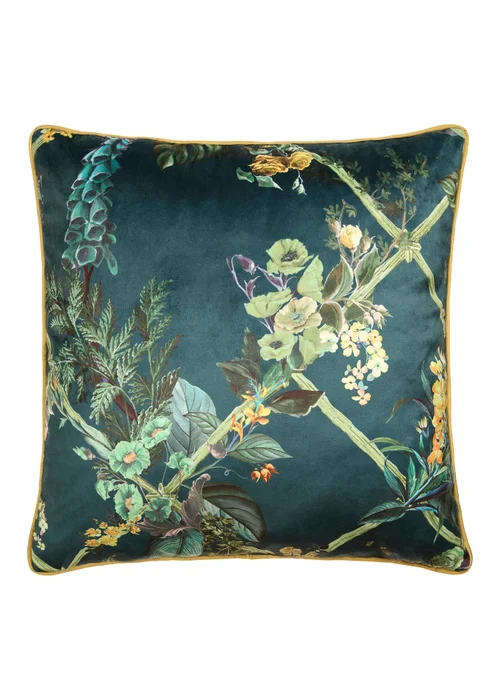 Laurence Llewelyn-Bowen Cotswold Fantasia Dawn Green Large Filled Cushion - 55 x 55cm Image 2