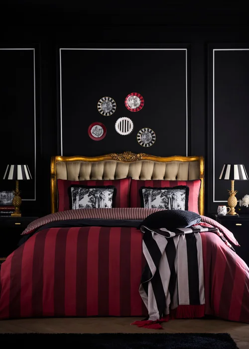 Laurence Llewelyn-Bowen Festivo Circus Stripe Red Duvet Cover Set - Double Image 4