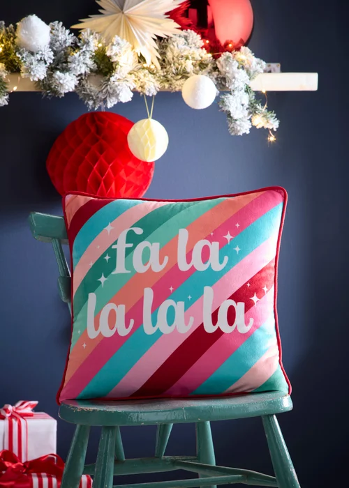Fusion Fa La La Velvet Multi Colour Filled Cushion - 43W X 43D Image 1