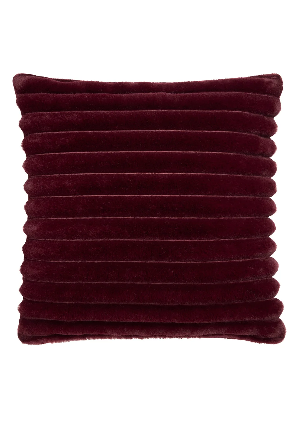 Appletree Morritz Soft Faux Fur Burgundy Filled Cushion - 43W X 43D Image 2