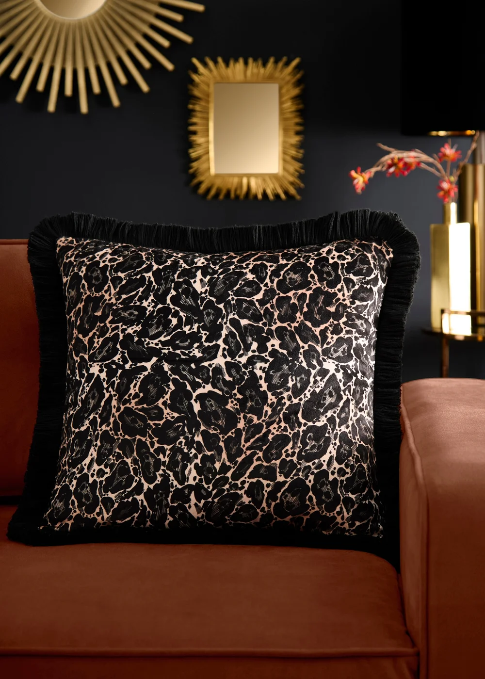 Laurence Llewelyn-Bowen Josephine Velvet Gold Filled Cushion - 43W X 43D Image 1