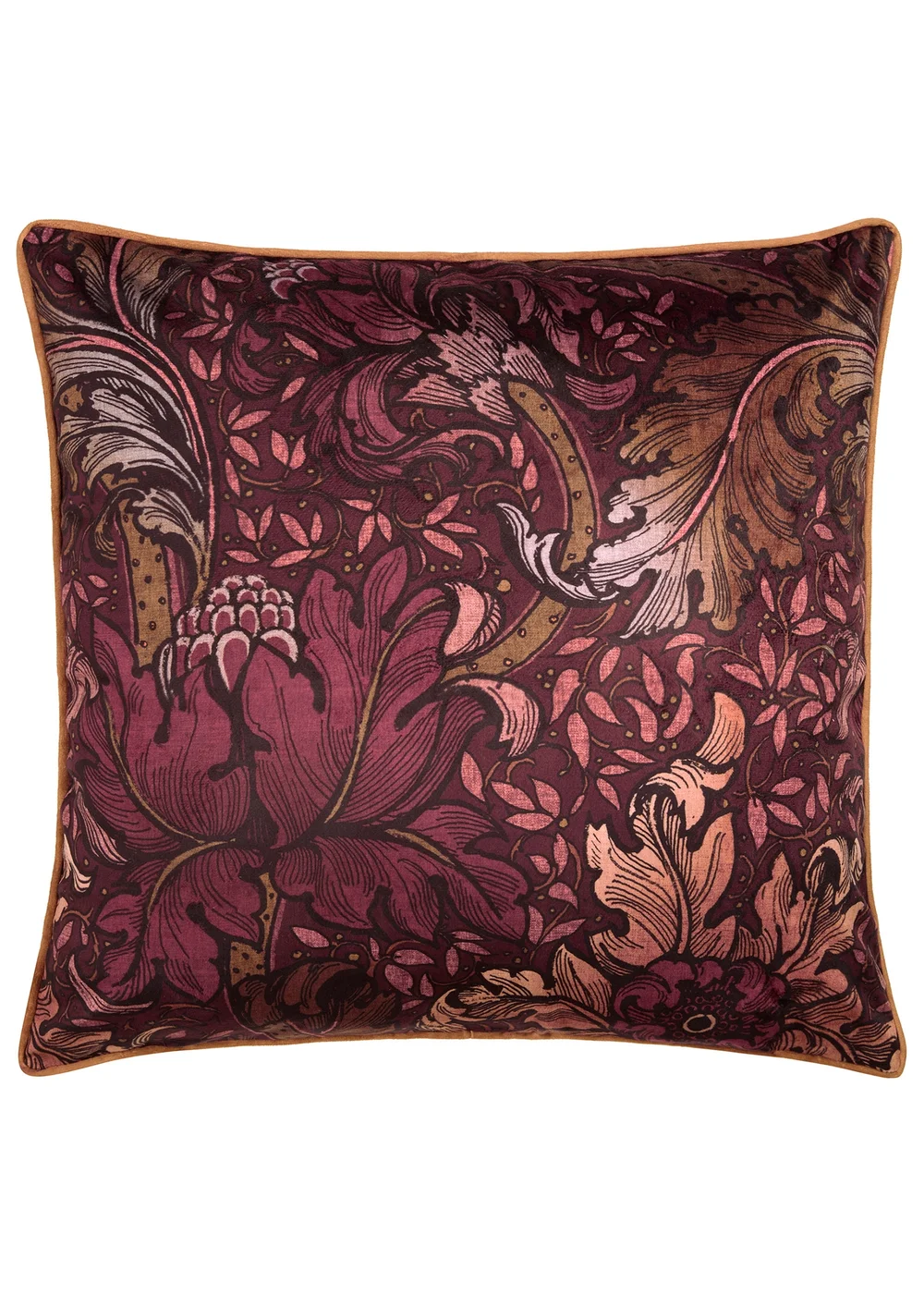 Laurence Llewelyn-Bowen Morris Major Chintz Burgundy Large Filled Cushion - 55 x 55cm Image 2