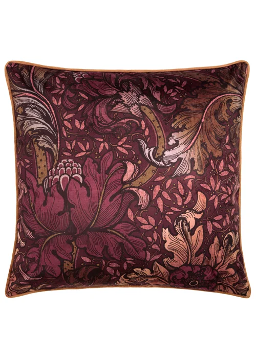 Laurence Llewelyn-Bowen Morris Major Chintz Burgundy Large Filled Cushion - 55 x 55cm Image 2