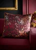 Laurence Llewelyn-Bowen Morris Major Chintz Burgundy Large Filled Cushion - 55 x 55cm Image 1