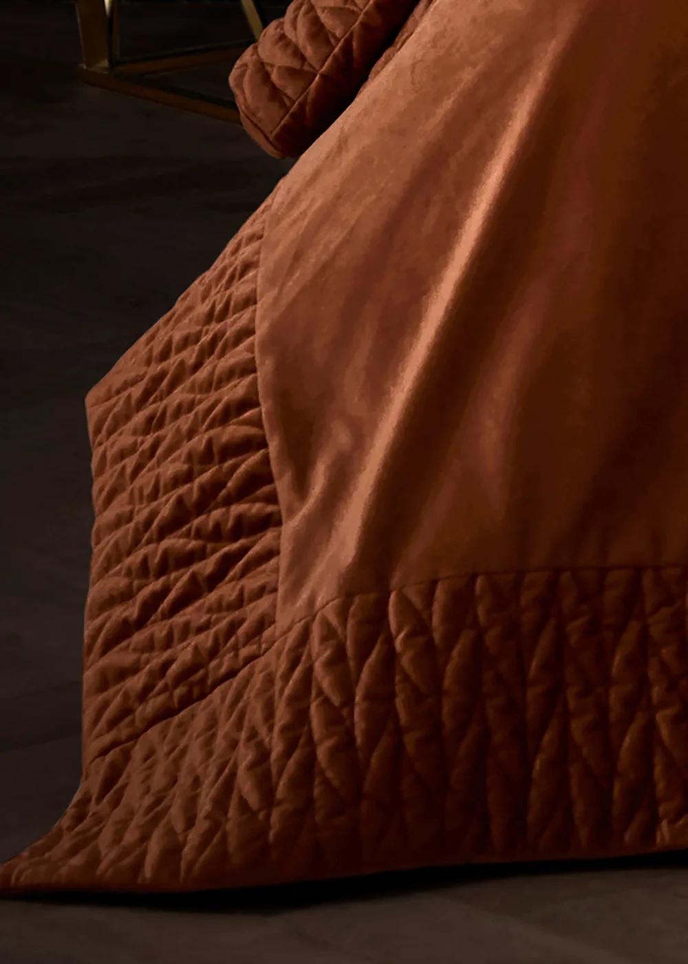 Laurence Llewelyn-Bowen Siena Velvet Spice Bedspread - 150 x 220cm Image 2