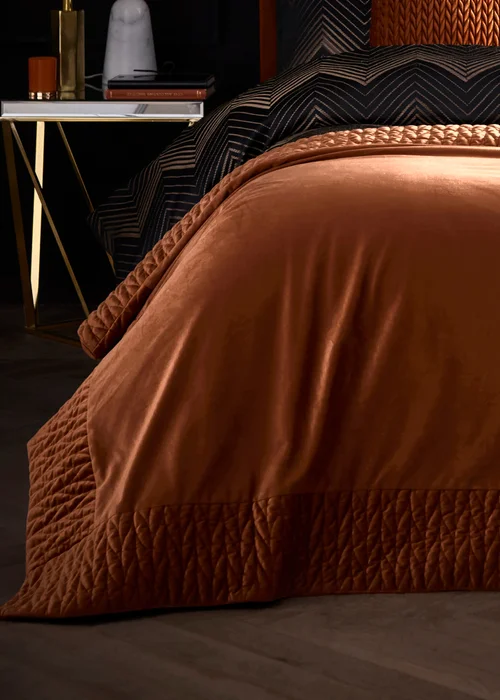 Laurence Llewelyn-Bowen Siena Velvet Spice Bedspread - 150 x 220cm Image 1