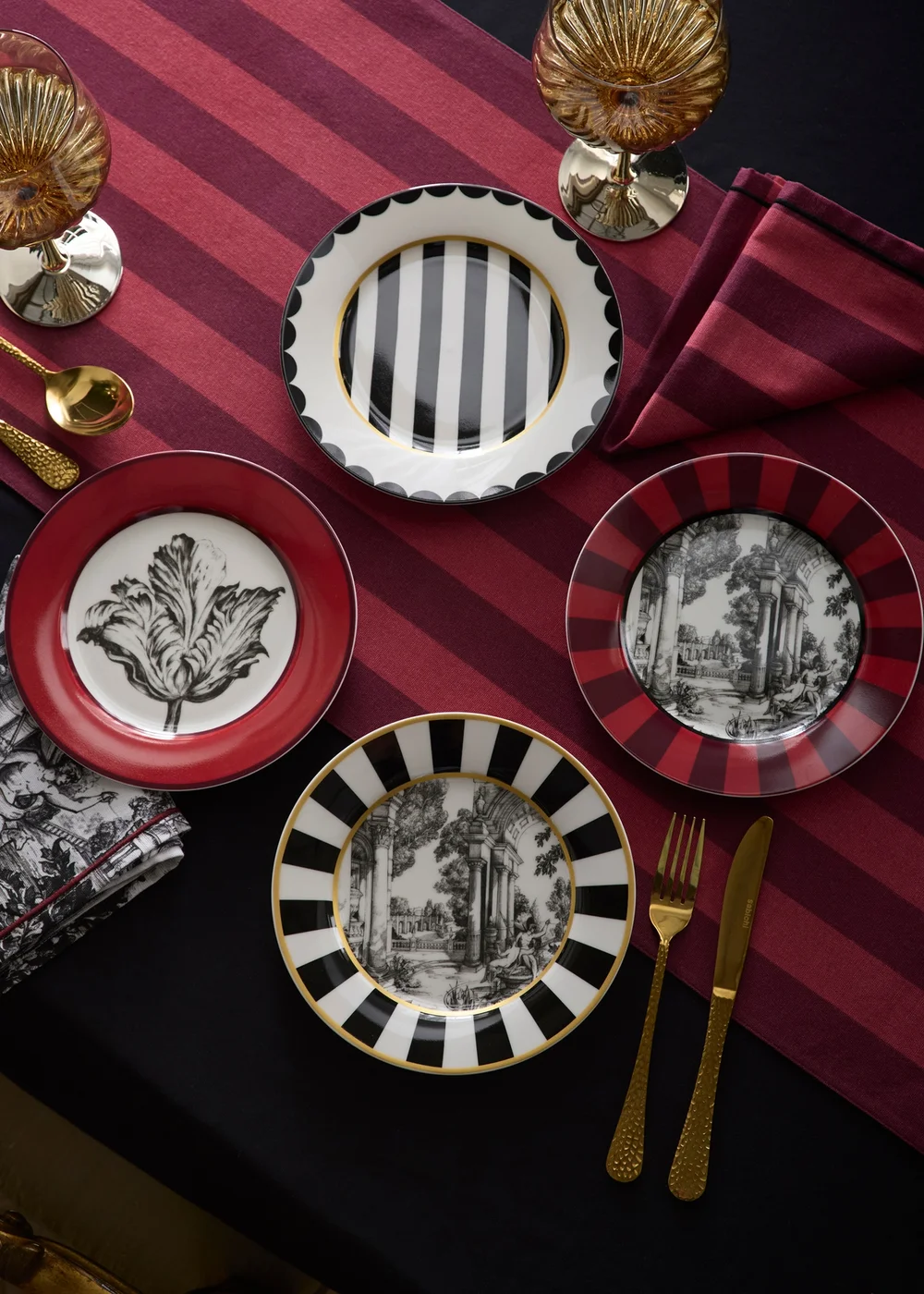 Laurence Llewelyn-Bowen Festivo Multi Colour Side Plate - Porcelain - 4 Pack - One Size Image 1