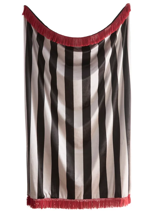 Laurence Llewelyn-Bowen Festivo Stripe Velvet Black Throw - 130 x 180cm Image 2