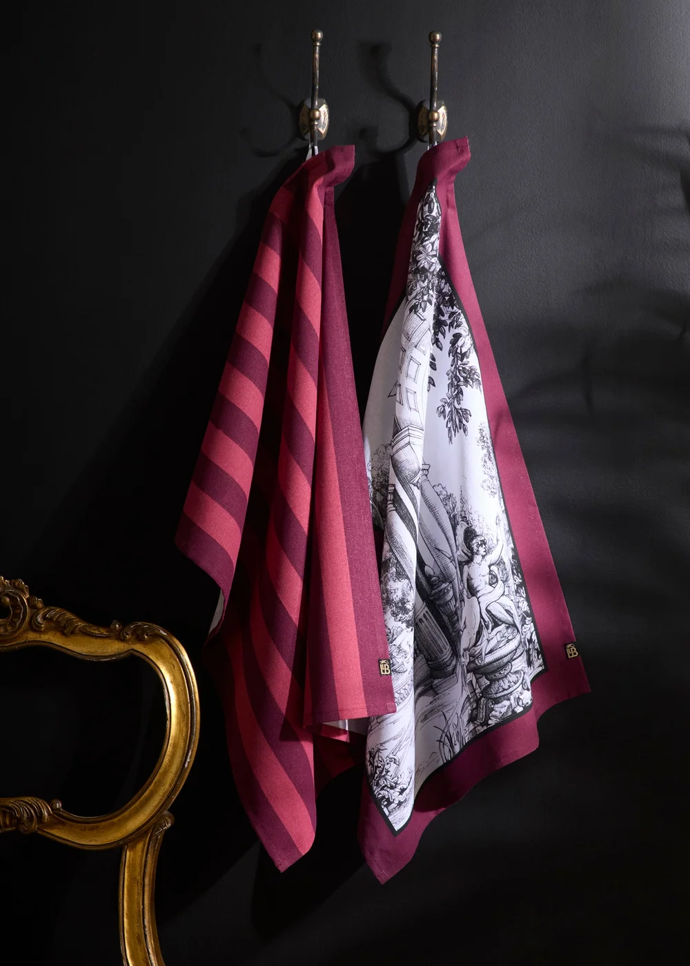 Laurence Llewelyn-Bowen Festivo Red Tea Towel - Cotton - 2 Pack - One Size Image 1