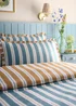 Appletree Eloise Stripe Tasselled Teal Duvet Cover Set - Super king Image 2