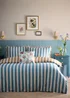 Appletree Eloise Stripe Tasselled Teal Duvet Cover Set - Super king Image 4