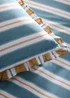 Appletree Eloise Stripe Tasselled Teal Duvet Cover Set - Super king Image 3