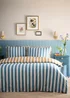 Appletree Eloise Stripe Tasselled Teal Duvet Cover Set - Super king Image 1