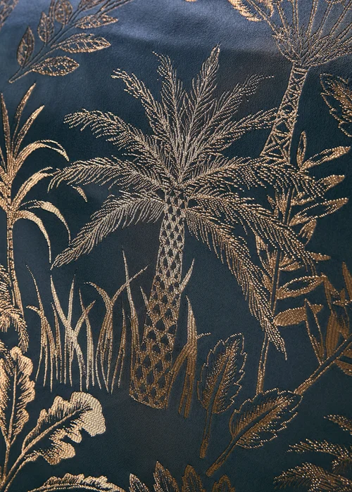 Soiree Midnight Palm Jacquard Navy Duvet Cover Set - Double Image 3