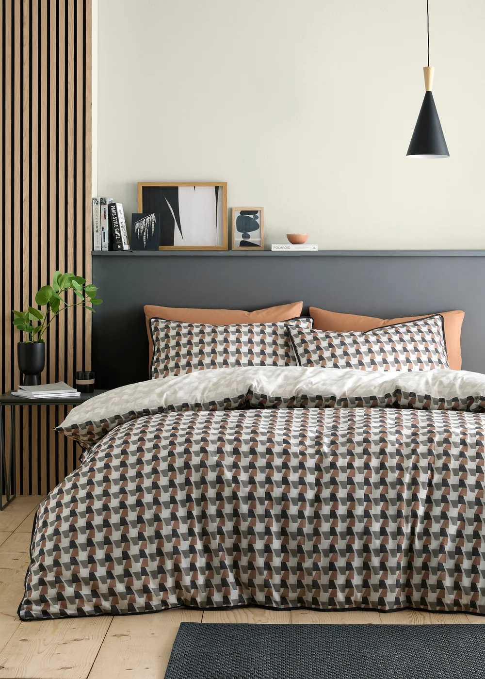 Appletree Jett Digitally Printed Brown Duvet Cover Set - Single Image 1