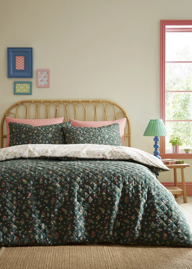 Fusion Nelly Pinsonic Green Duvet Cover Set