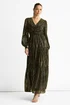 Gini London Black Sparkle Chiffon Occassion Tiered Maxi Dress - 10 Image 1
