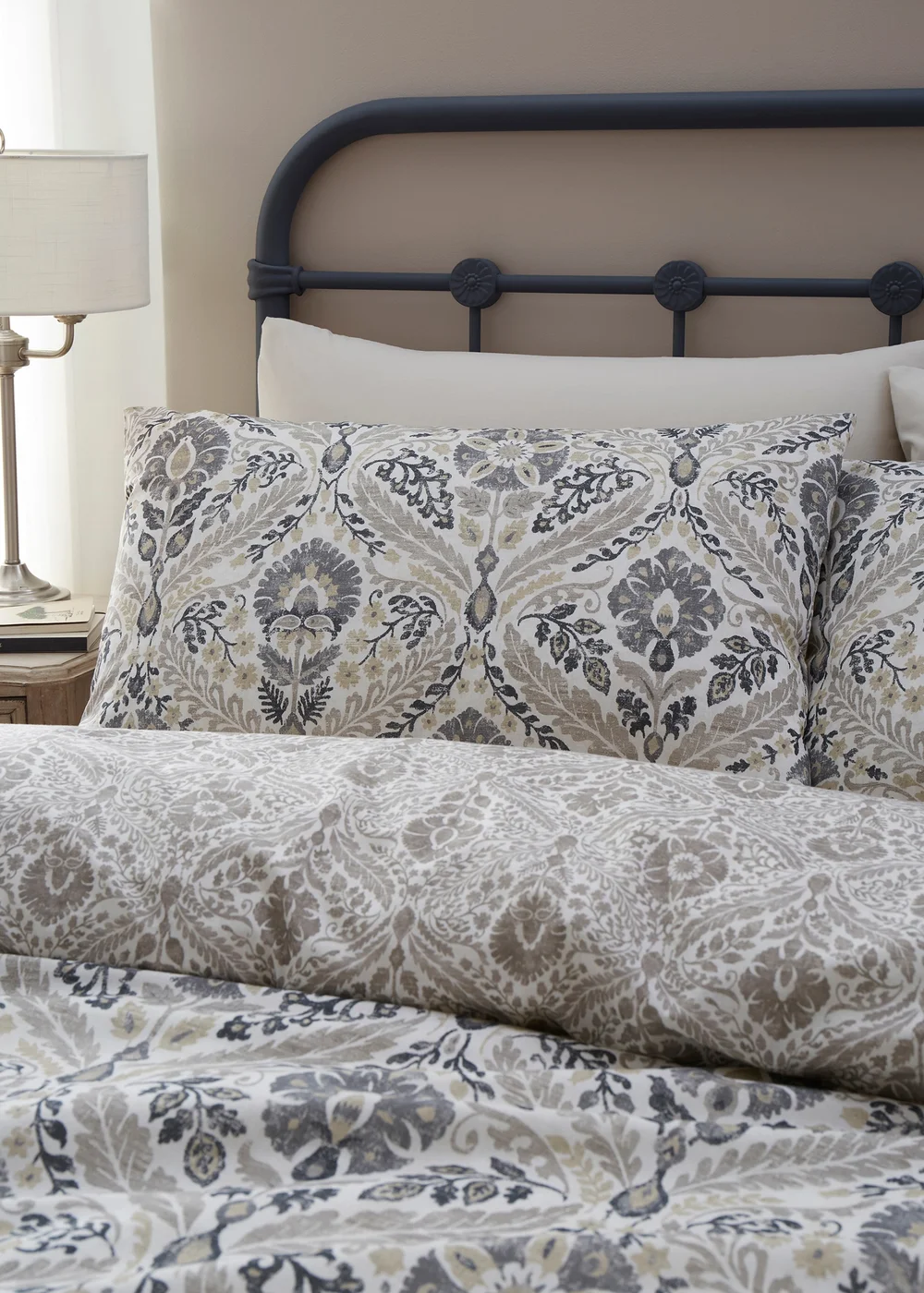 Dreams & Drapes Harriet Reversible Natural Duvet Cover Set - Single Image 2