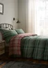 Dreams & Drapes Bennet Check Brushed Green Duvet Cover Set - Single Image 1
