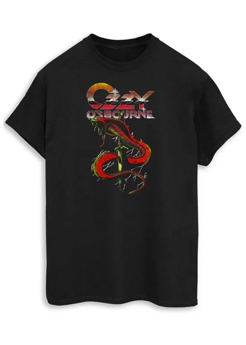 Spiral Galaxy Ozzy Osbourne Snake Men's Black Graphic Music T-Shirt - 3XL Image 1