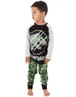 Vanilla Underground Jurassic World Kids Camo Logo Print Black PJs - Age 8-9 Years Image 1