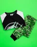 Vanilla Underground Jurassic World Kids Camo Logo Print Black PJs - Age 8-9 Years Image 4
