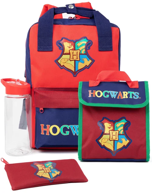 Harry Potter Unisex Kids Red Backpack Set 4 Piece - One Size Image 1
