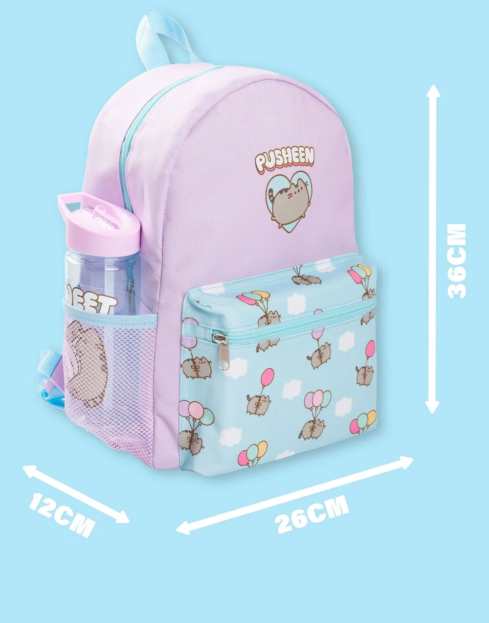Pusheen Girls Purple Printed Backpack Set 4 Piece - One Size Image 6