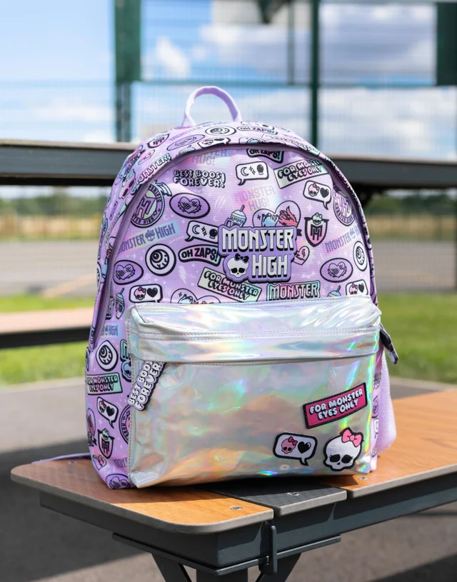 Monster High Kids Purple Holographic Pocket Backpack