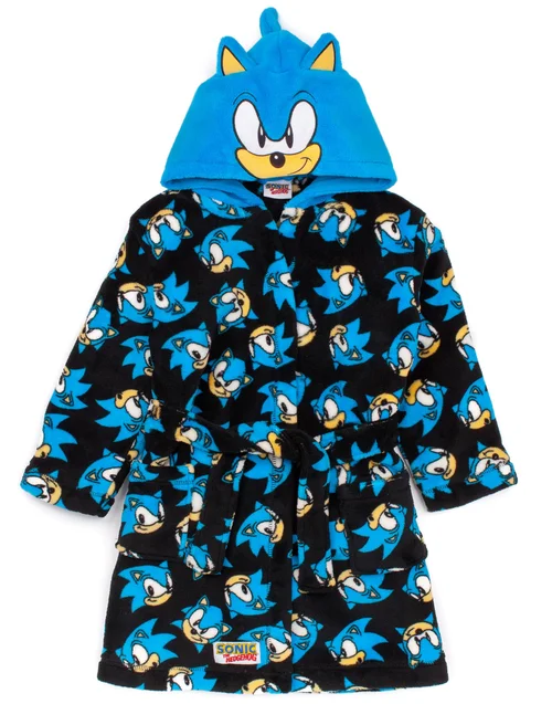 Sonic The Hedgehog Boys Blue Sonic Bathrobe (4 - 12 Years) - Age 11-12 Years Image 1