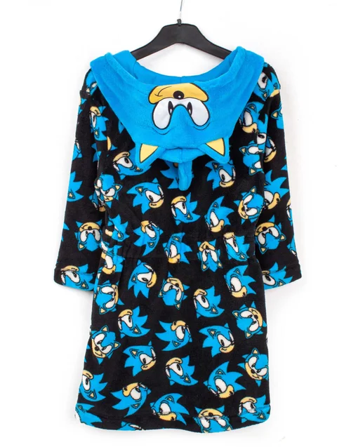 Sonic The Hedgehog Boys Blue Sonic Bathrobe (4 - 12 Years) - Age 11-12 Years Image 2
