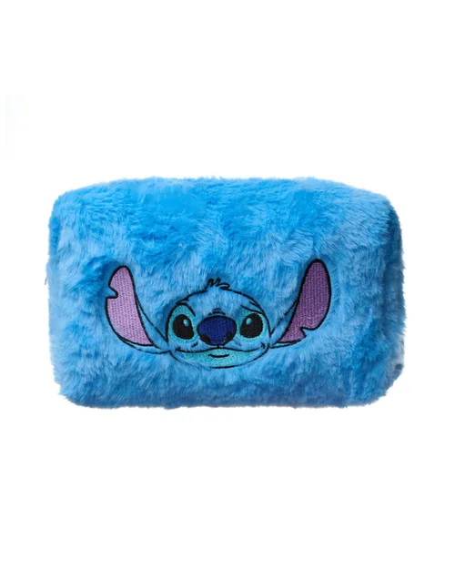 Disney Womens Blue Stitch Character Face Makeup Bag & Mirror - One Size Image 3